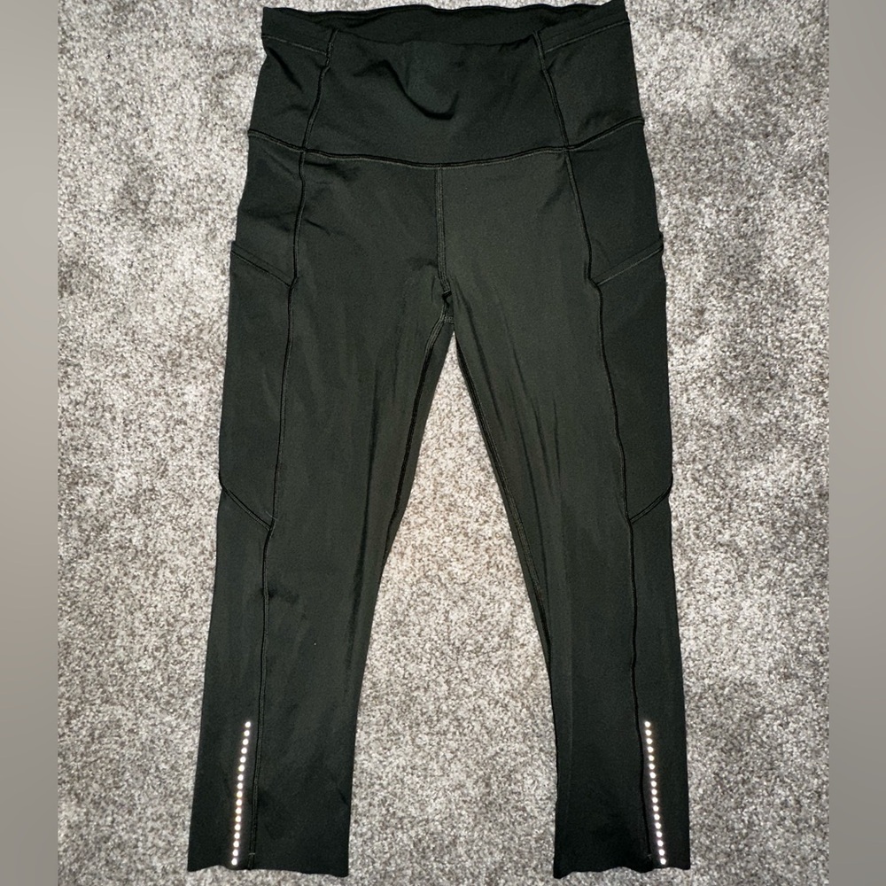 Lululemon Fast and Free Crop- dark green